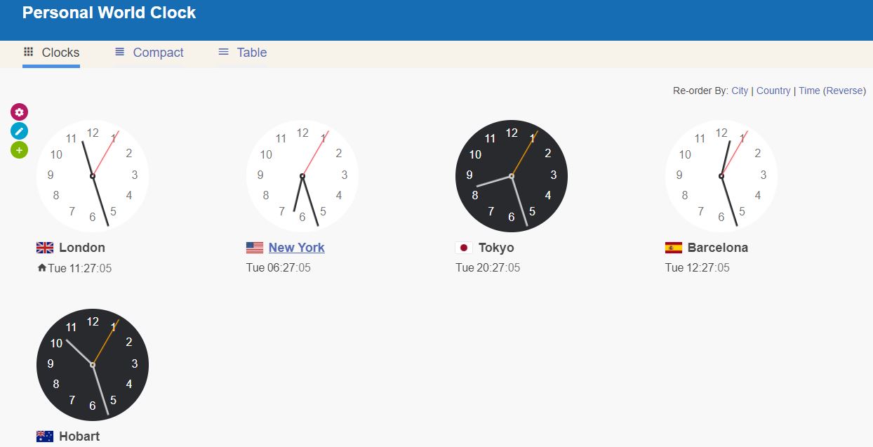 Clock website sales